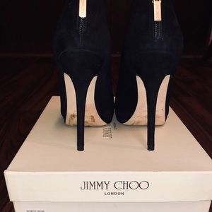 JIMMY CHOO Suede Black Glint Bootie